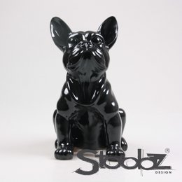 Stoobz Design Französische Bulldogge Statue 24x20x37 cm – Schwarz | Modernes Design
