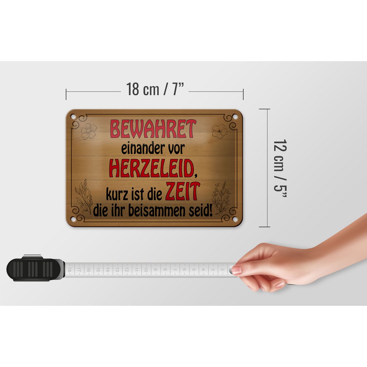 Tin sign saying 18x12cm protect each other from heartache decoration