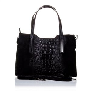 Florence Artegiani. Fiesole Woman tote bag. Genuine Leather Suede Crocodile Engraving