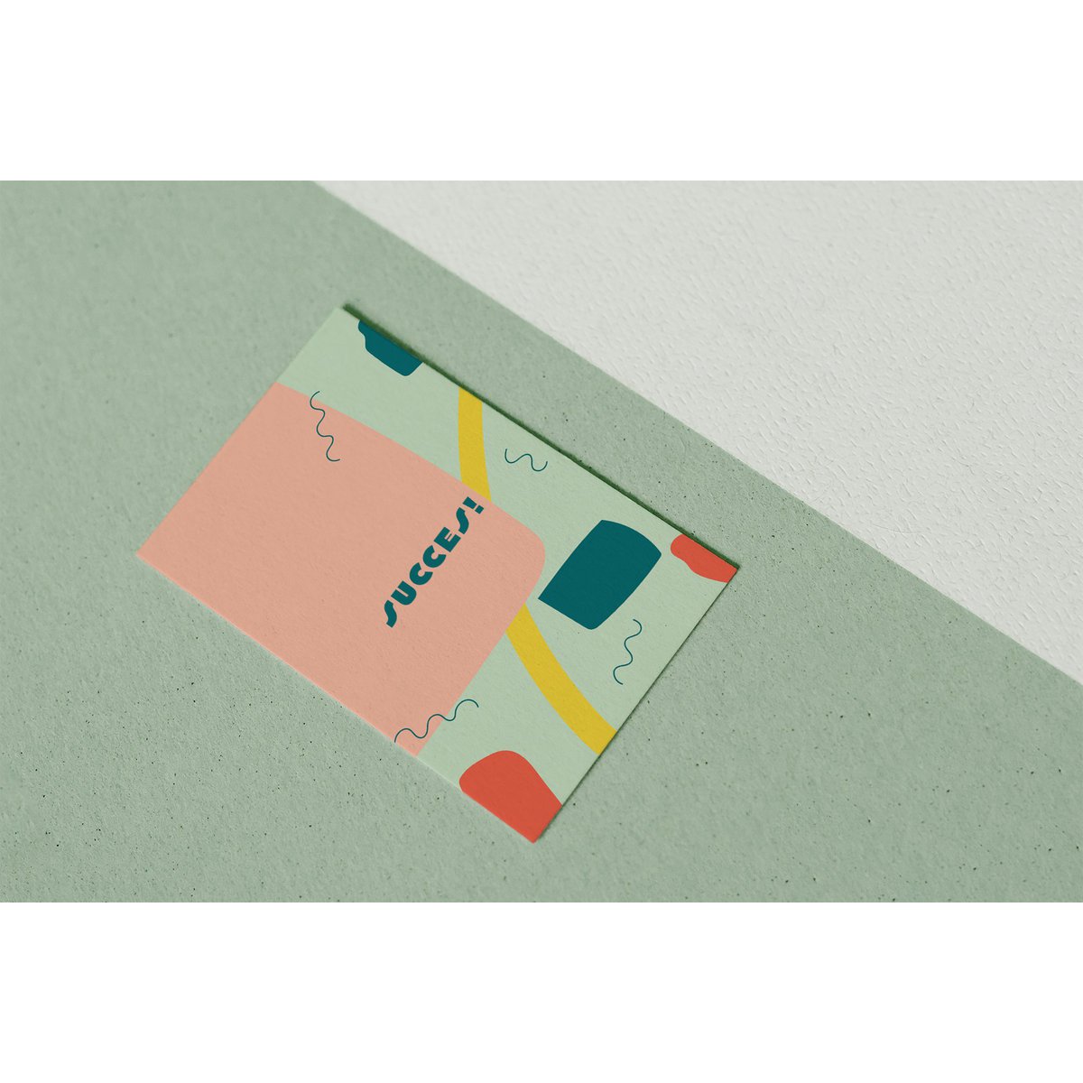 Tarjetas coloridas "Éxito!"