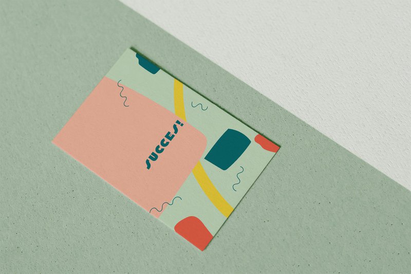 Tarjetas coloridas "Éxito!"