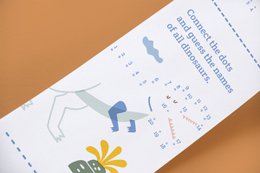 Malebog og prik til prik spil - Scrollino DINO by Dots