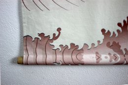 Wall hanging wave & cranes fabric 90x130 cm blue cotton
