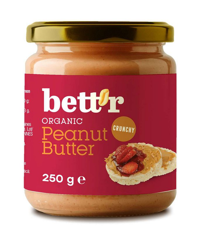 Peanut Butter, Crunchy, organic, Bett'r, 250g