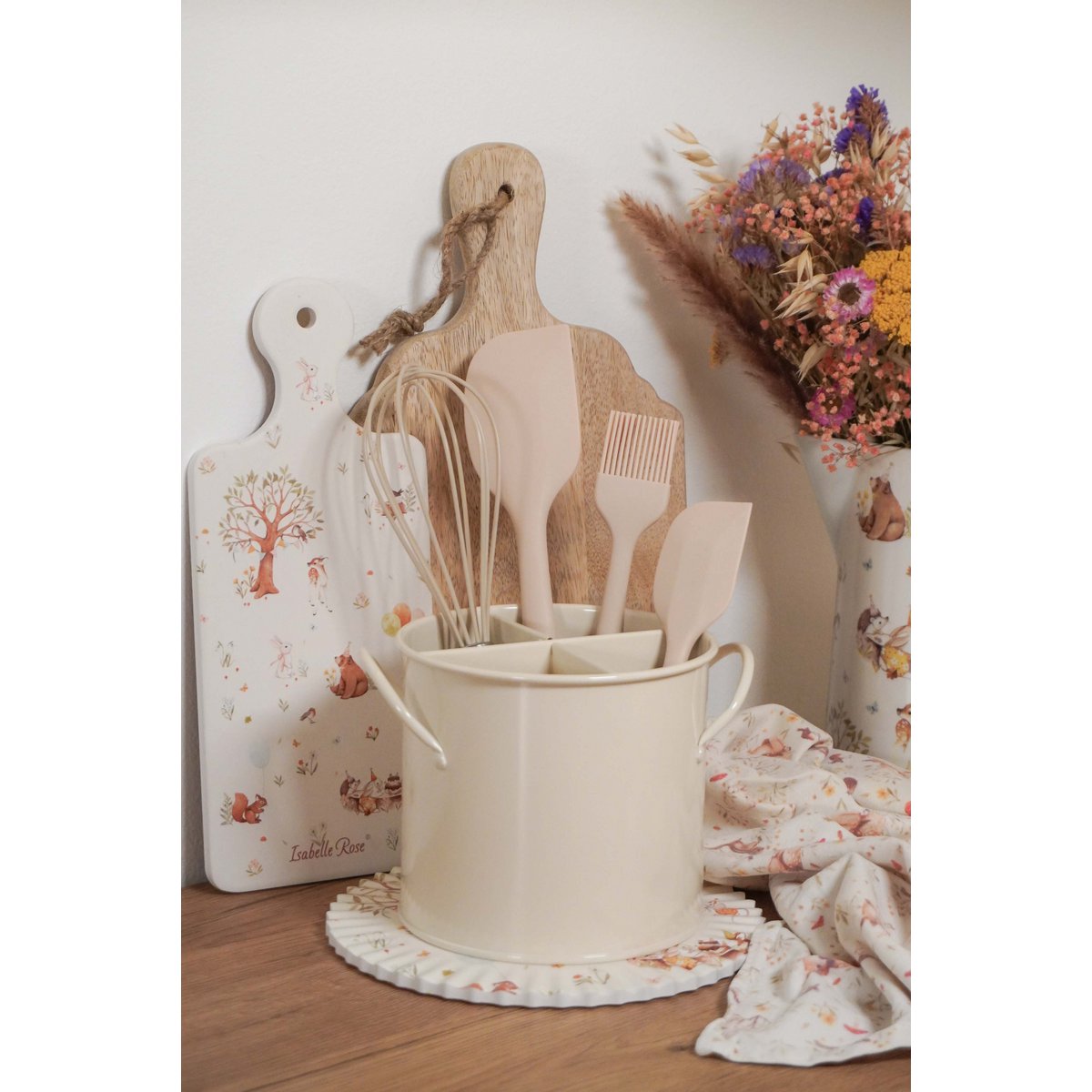 Porte-ustensiles beige 14x13 cm Isabelle Rose
