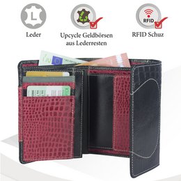 Sunsa Damen Geldbörse. Leder Geldbeutel. Portemonnaie mit RFID Schutz. Brieftasche aus Leder. Mittelgroße Geldbörse für Frauen mit vielen Kreditkartenfächern- Wallet für Damen, Geschenkidee