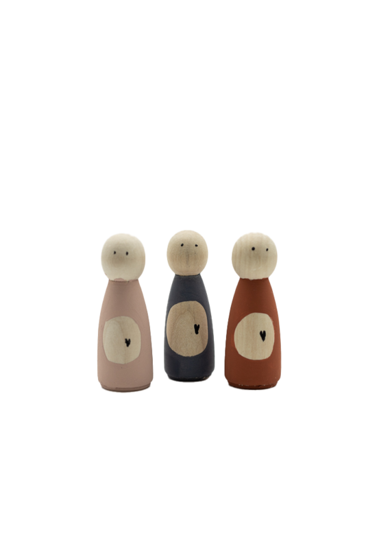 Peg Doll Mom Belly Gravid- Tuureluur Wooden Doll Graviditetsmeddelelse
