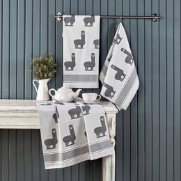 Keukenhanddoek Alpaca Grijs Katoen