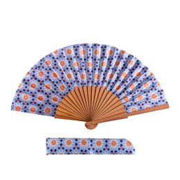 Andalusi Star Medallion Satin Hand Fan Nazira 23 cm