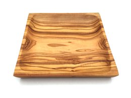 Piatto 20 x 20 cm Piatto da portata quadrato in legno di ulivo