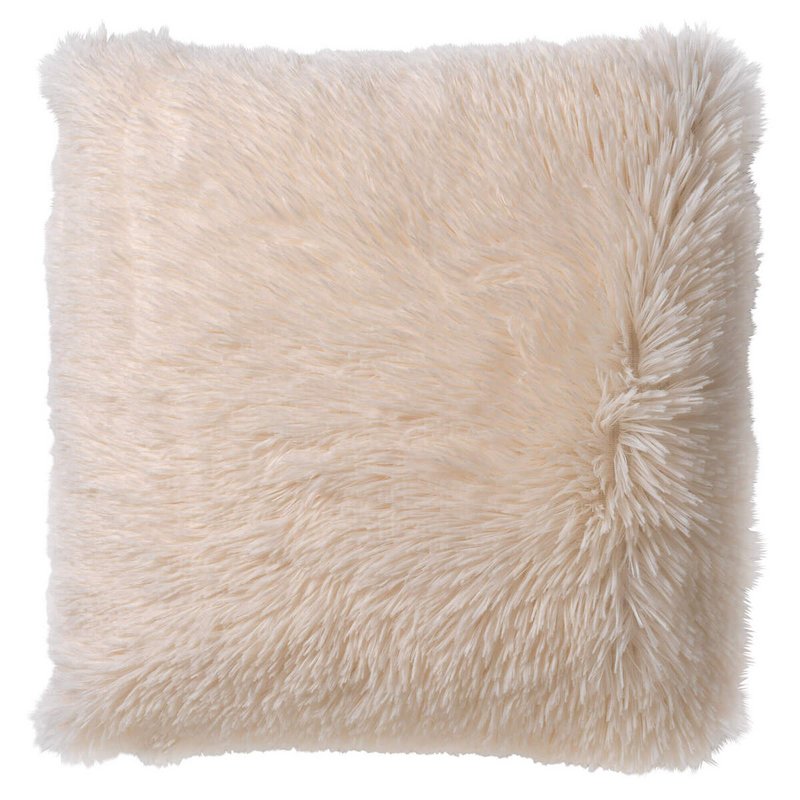 Dutch Decor FLUFFY - Decorative cushion 45x45 cm - super soft - solid color - Snow White - white