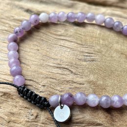 Power bracelet with lepidolite - Gemstone - Bead bracelet - Beads 4mm