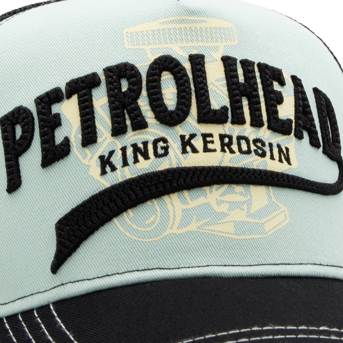 Trucker cap 'Petrolhead' in turquoise