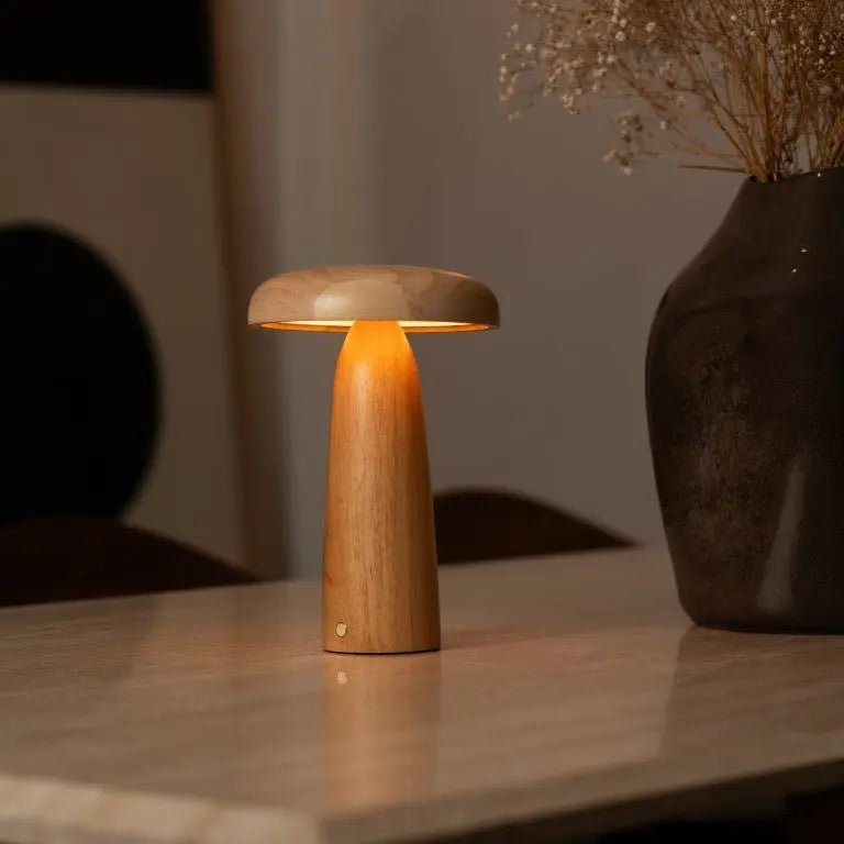 Lampe de table rechargeable en bois marron clair Lennart