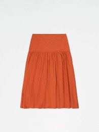 Leo Terracotta Linen Midi Skirt