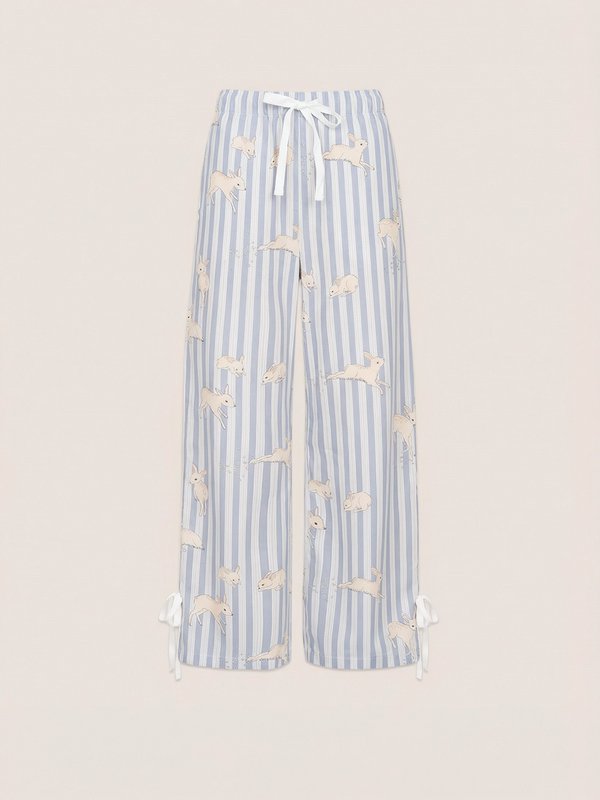 Pantalon de pyjama rayé bleu imprimé Bambi