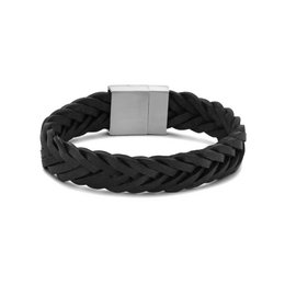 Frank 1967 7FB-0650-21 - Bracciale in pelle intrecciata - Nero - 21 cm