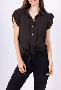 Ärmellose Leinenbluse – Lässig-schicker Stil – 22581