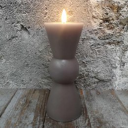 Candl LED zandloper taupe+timer 8H20cm (79008)