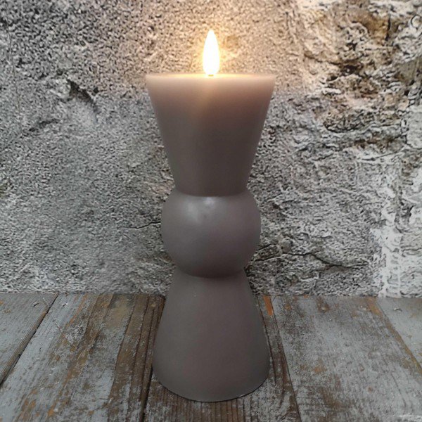Candl LED zandloper taupe+timer 8H20cm (79008)