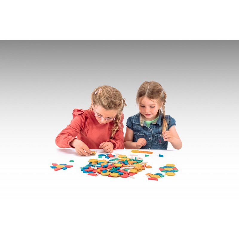 Geometryczne układanie płytek Pattern Blocks (250 sztuk) | Symetria mandali RE-Wood®
