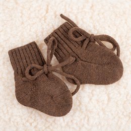 Wollsocken für Babys / Neugeborenensocken – Merinowolle – Braun