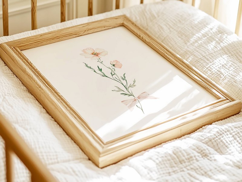 Flores de primavera de rubor con arco, póster de flores silvestres rosadas, estampado de ramo de flores silvestres, huella de guardería floral, póster botánico, póster de flores, huella de vivero floral, póster de flores silvestres, póster de vivero 