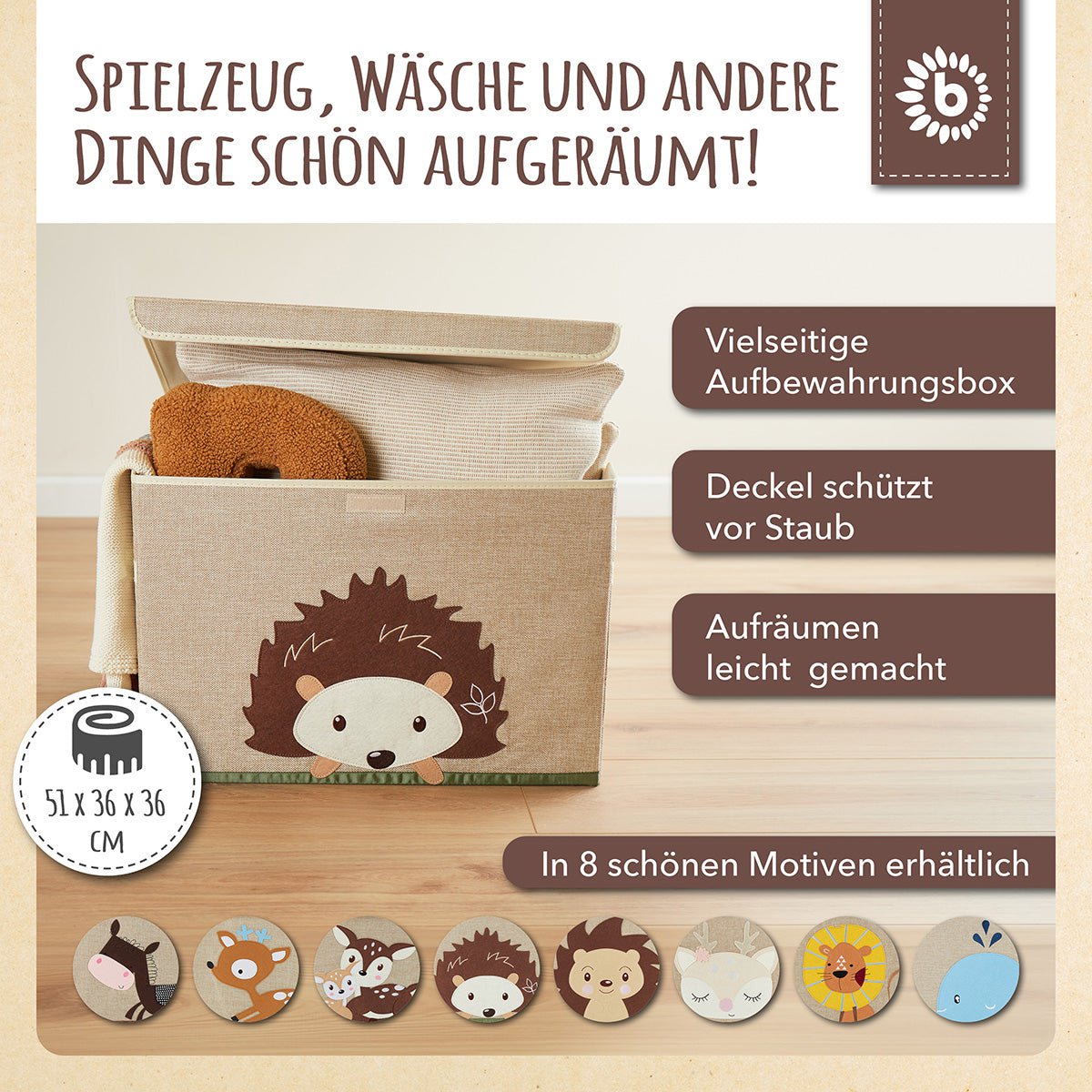 Storage box hedgehog with lid