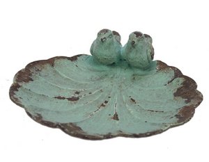 Schale mit Vögeln türkis. 11x11x4cm