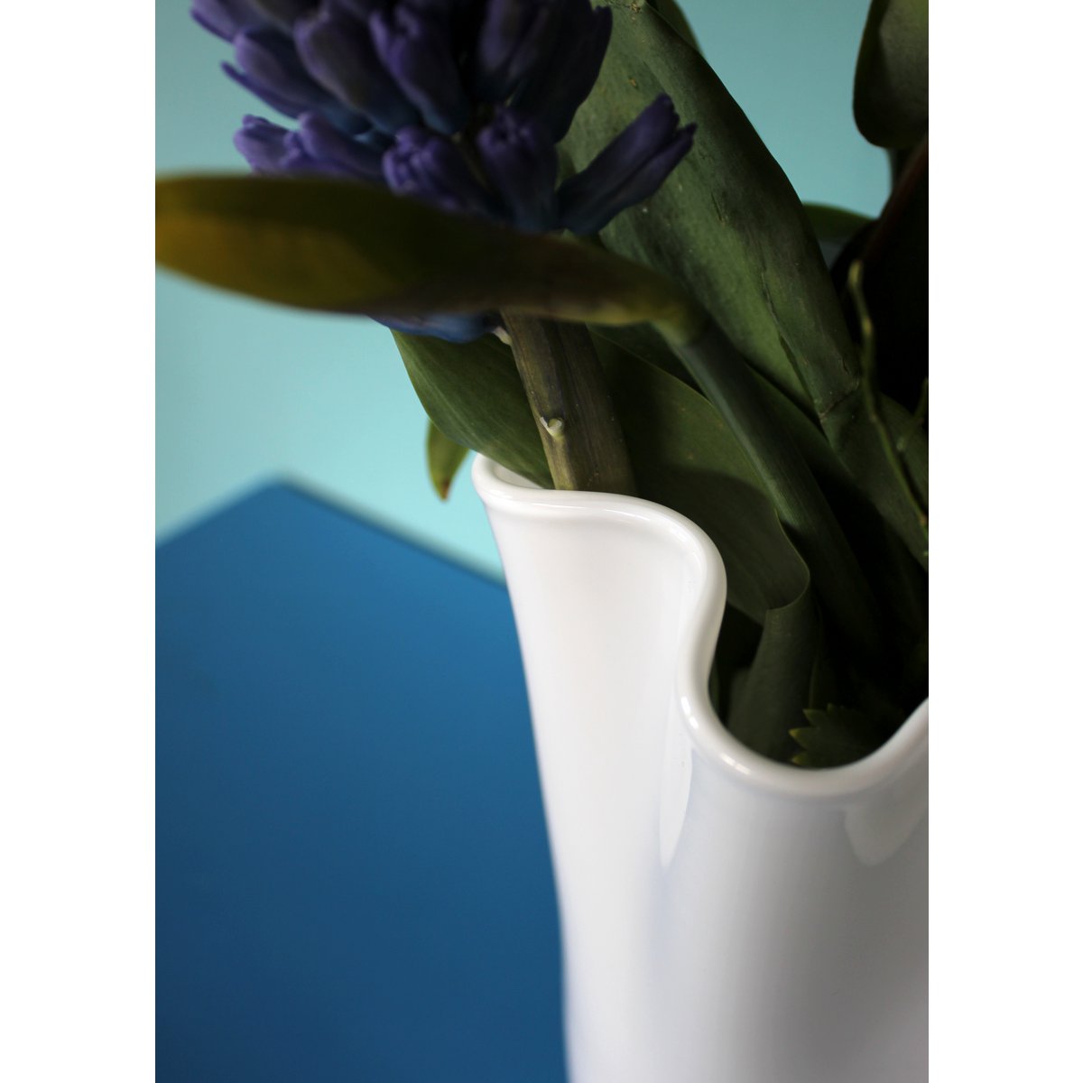 Vaso in vetro ondulato vaso da tavolo in vetro bianco 21 x 21 x 30 cm