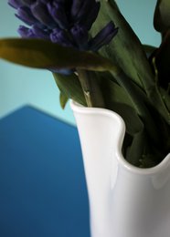 Vase glas bølget hvid glas vase bord vase 21 x 21 x 30 cm