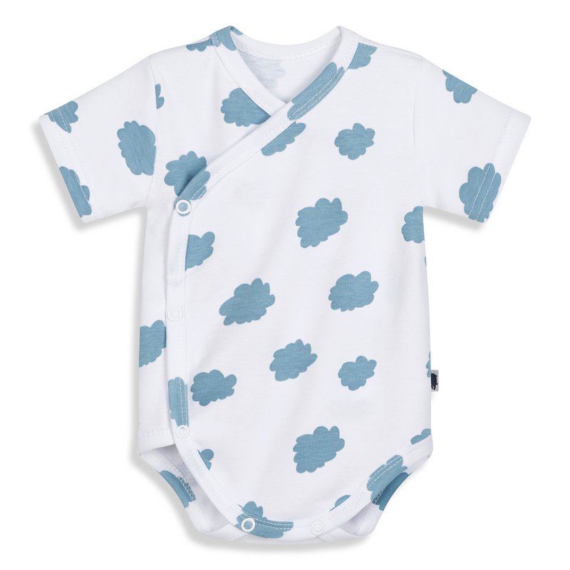 Bodysuit kimono with short sleeves