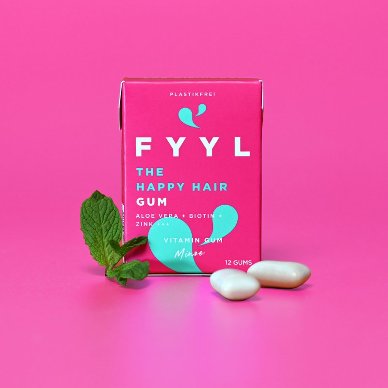 FYYL GUM - THE Happy Hair Gum - 20 tyggegummibokse pr. pakke - naturligt tyggegummi