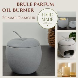 Quemador de perfume - Manzana del amor - Portavelas de fusión Ceras perfumadas - Accesorio de aromaterapia - Vela de cerámica Tealight - Idea de regalo