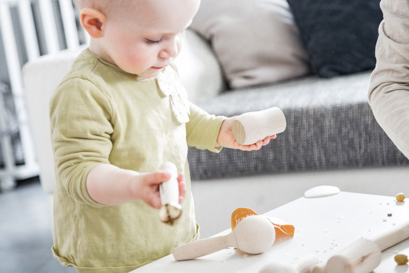 Bellstick | Baby rattle with bell | made from regional wood | Musical toys & baby grasping toy | Baby toys from 1 year | 100% Made in Germany