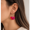 Riflessi di Costiera - Orecchini Artigianali Ventaglio Oro Arancio Fuchsia