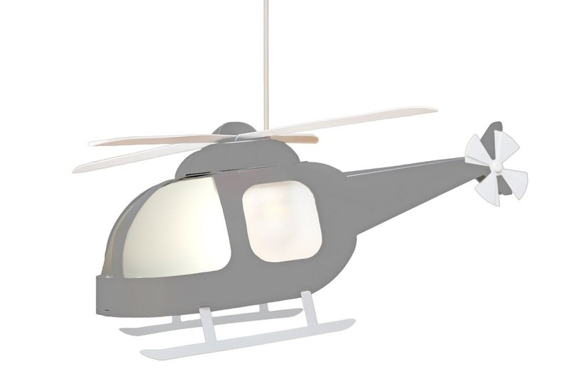 GRAY HELICOPTER CHILDREN'S HANGING LAMP