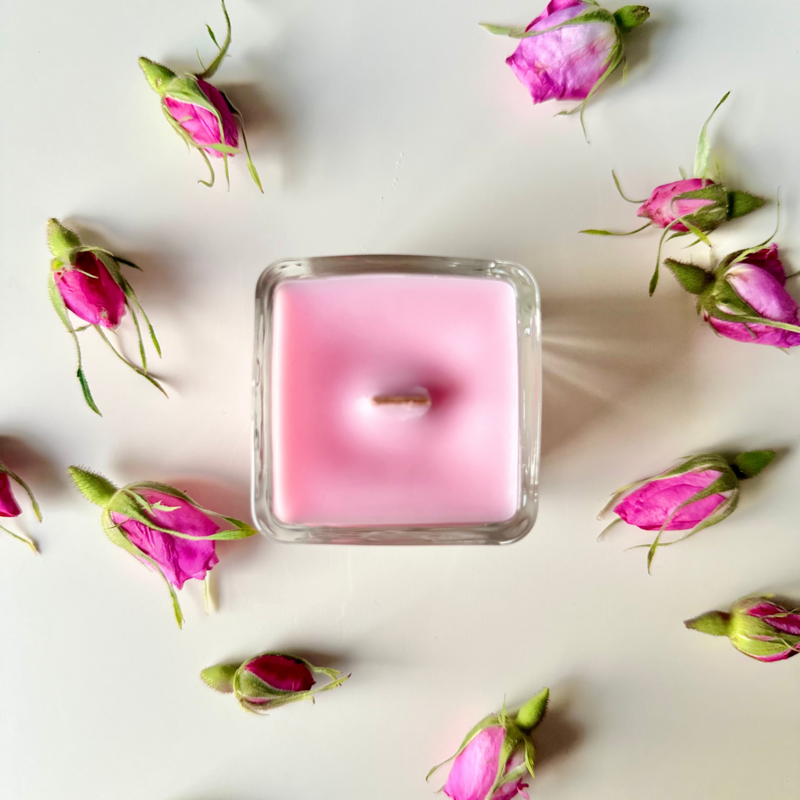 AUTHENTIC ROSA DAMASCENA FRAGRANCE | NATURAL SCENTED MINI CANDLE