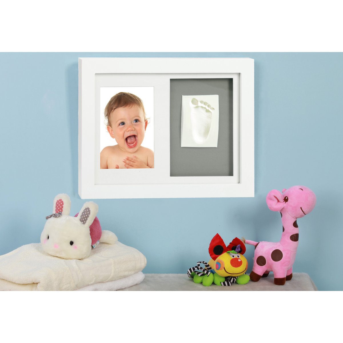 Adora Horizontal Frame – Photo & Baby Hand/Footprint, Medium