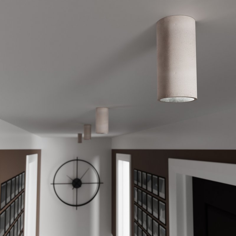 Lámpara de techo "Donoma" luz de hormigón Plata