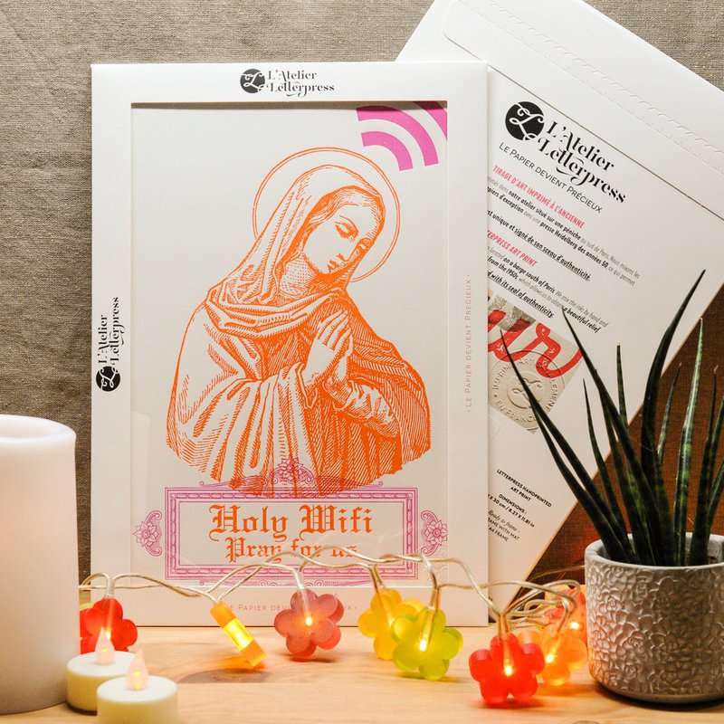 Poster A4 Letterpress Holy Wifi