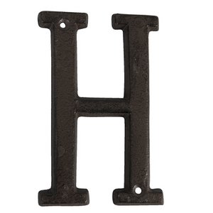Eisenbuchstaben H 13 cm Braune Eisendekoration Buchstaben