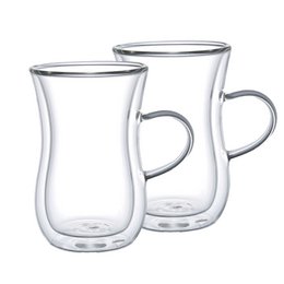 Double wall tea cups with handle - Lot of 2