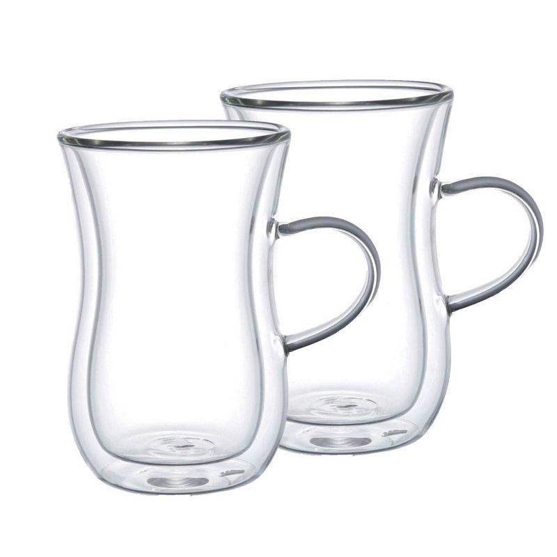 Double wall tea cups with handle - Lot of 2