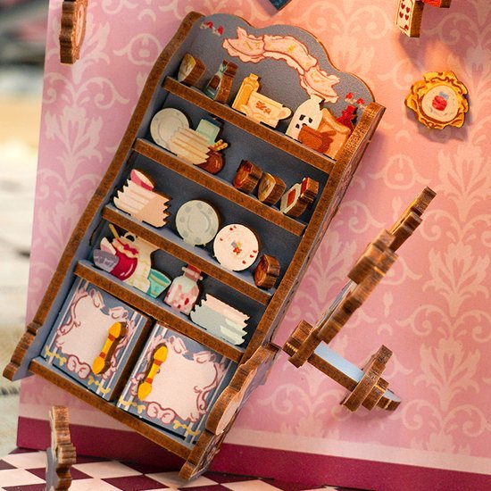 Tonecher, DIY Book Nook, Alice in Wonderland Bookend, TQ128, 18x8x24,5 cm