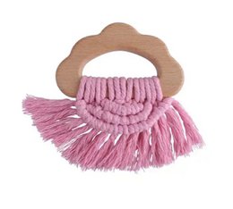 Weich und hart | BOHO Beißring aus Holz und Baumwolle | KAUGUMMI