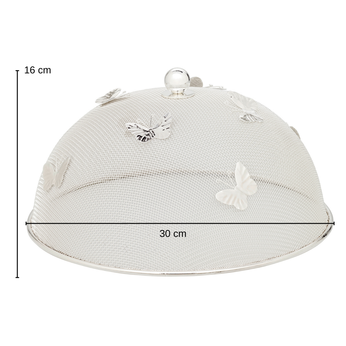 Parasol ochronny EDZARD motylek, elegancki posrebrzany, odporny na matowienie, średnica 30 cm