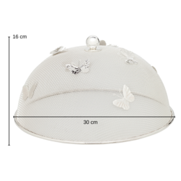 Paraguas protector EDZARD mariposa, elegante plateado, resistente al desgaste, diámetro 30 cm