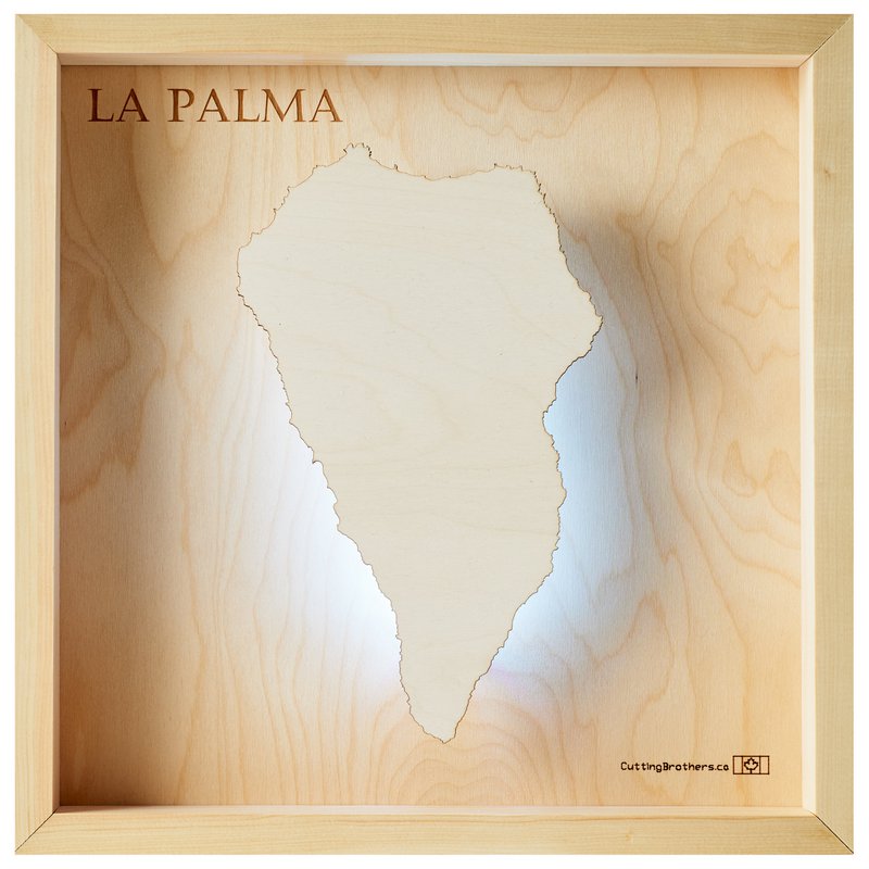 LA PALMA - MAPA DE LUZ DE LA ISLA DE MADERA (LED) 3D