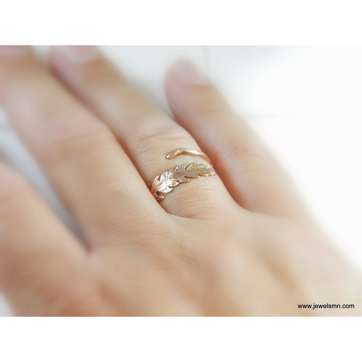 Anello di felce d'oro, gioielli in argento sterling placcato oro rosa, foglia di felce d'oro, regalo per lei, regalo di compleanno per le donne, gioielli fatti a mano